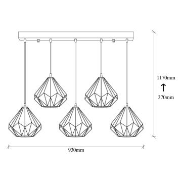 Pakabinamas sietynas DIAMOND 5xE27/100W/230V