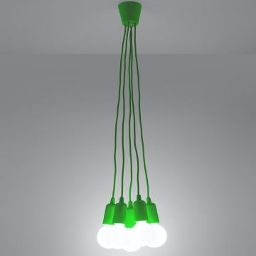 Chandelier on a string DIEGO 5xE27/60W/230V green