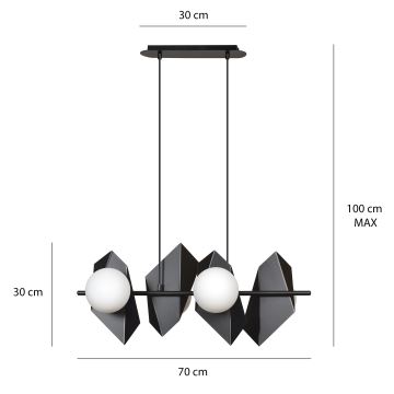 Pakabinamas sietynas DRIFTON 4xE14/10W/230V juoda