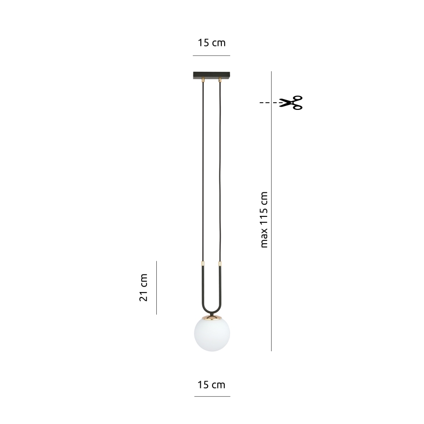 Pakabinamas sietynas GLAM 1xE14/10W/230V juoda