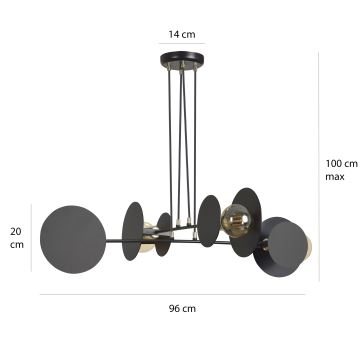 Pakabinamas sietynas IDEA 4xE27/15W/230V juoda