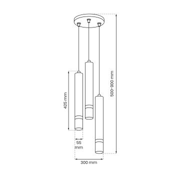 Pakabinamas sietynas JOKER 3xGU10/8W/230V mėlynas/aukso