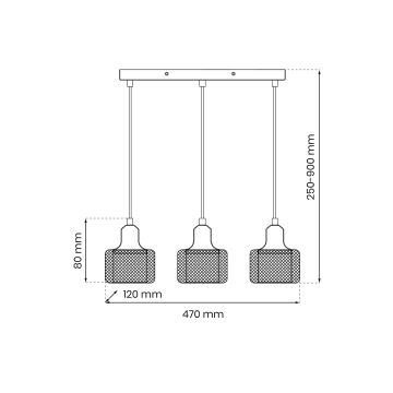 Pakabinamas sietynas LUMI 3xG9/8W/230V