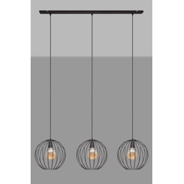 Pakabinamas sietynas MERCURE 3xE27/60W/230V juodas