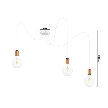 Pakabinamas sietynas MIROS 3xE27/60W/230V baltas/varis