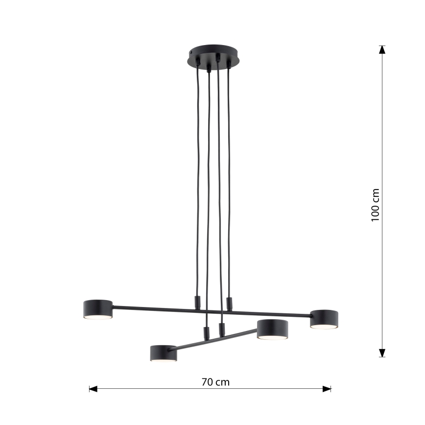 Pakabinamas sietynas MODUS 4xGX53/12W/230V juoda