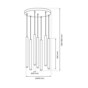 Pakabinamas sietynas MONZA 7xG9/8W/230V juodas