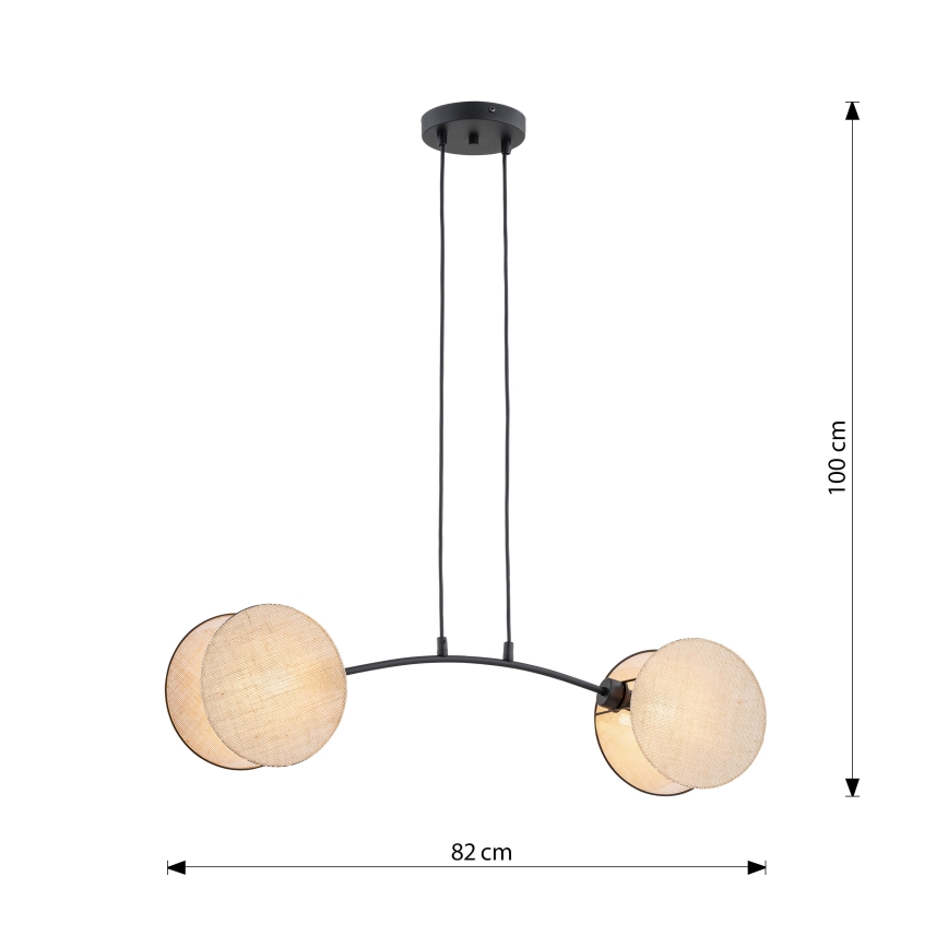 Pakabinamas sietynas MOTIF 2xE27/15W/230V smėlio spalva