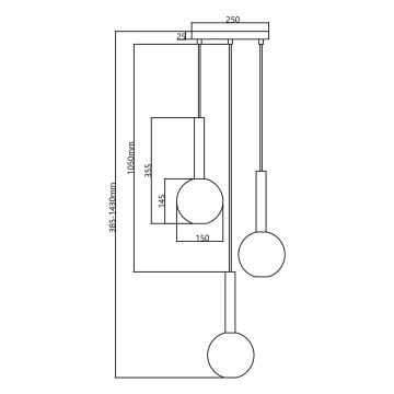 Pakabinamas sietynas NIKO 3xG9/9W/230V juoda