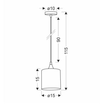 Pakabinamas sietynas PATTI 1xE27/60W/230V diametras 15 cm žalia