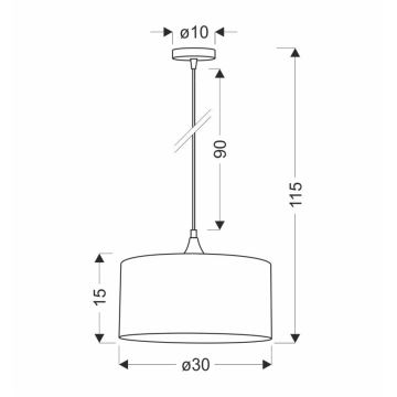 Pakabinamas sietynas PATTI 1xE27/60W/230V diametras 30 cm žalia