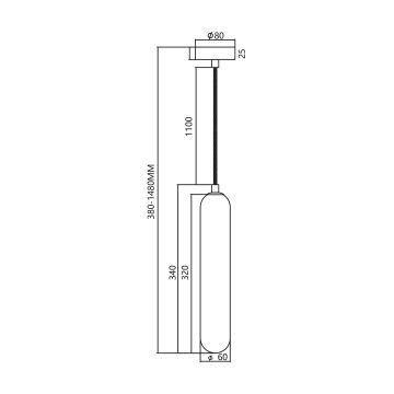 Pakabinamas sietynas PAX 1xG9/9W/230V juoda