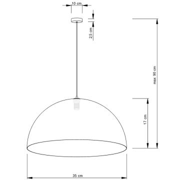 Pakabinamas sietynas SFERA 1xE27/60W/230V d. 35 cm aukso