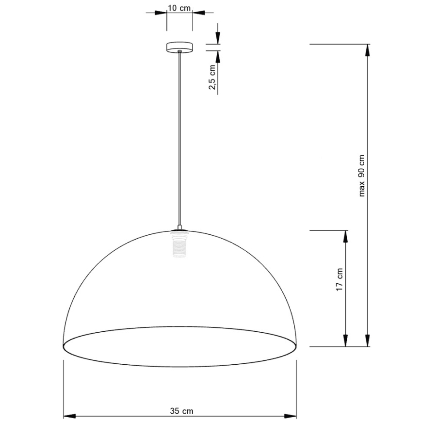 Pakabinamas sietynas SFERA 1xE27/60W/230V d. 35 cm baltas/aukso