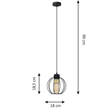 Pakabinamas sietynas STARLIGHT 1xE27/60W/230V juodas/aukso