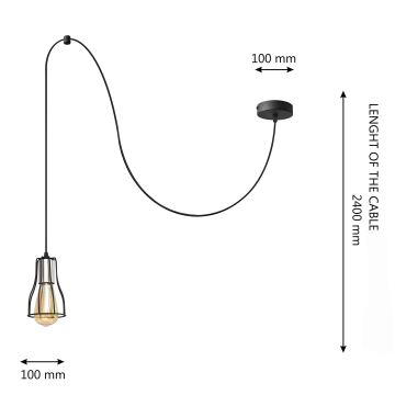 Pakabinamas sietynas TUBE LONG 1xE27/15W/230V juoda/chromas