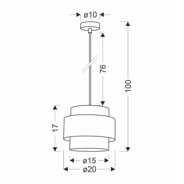 Pakabinamas sietynas TWIN 1xE27/40W/230V ruda/juoda