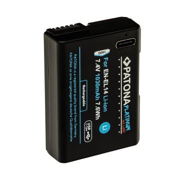 PATONA - Akumuliatorius Nikon EN-EL14/EN-EL14A 1030mAh Li-Ion Platinum USB-C įkrovimas