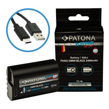 PATONA - Akumuliatorius Panasonic DMW-BLK22 2400mAh Li-Ion Platinum USB-C įkrovimas