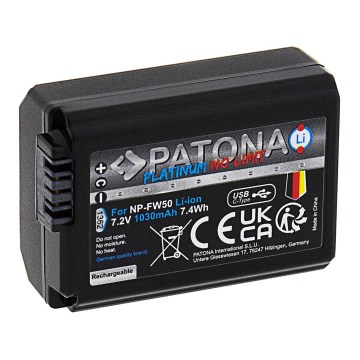 PATONA - Akumuliatorius Sony NP-FW50 1030mAh Li-Ion Platinum USB-C įkrovimas