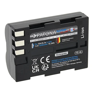 PATONA - Baterija Nikon EN-EL3E 2250mAh Li-Ion Platinum USB-C įkrovimas