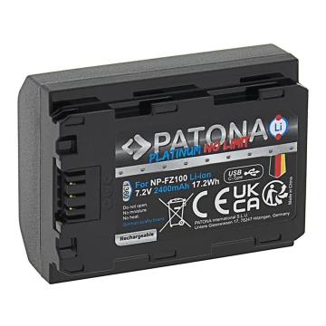 PATONA – Sony NP-FZ100 2400mAh ličio jonų platininis USB-C akumuliatorius