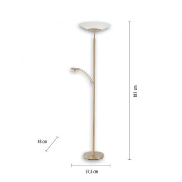 Paul Neuhaus - 655-60 - LED Reguliuojamas toršeras ALFRED 1xLED/28W/230V+1xLED/4W/230V Žalvaris