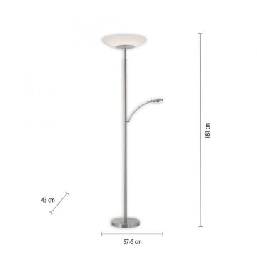 Paul Neuhaus 655-55 - LED Reguliuojamas toršeras ALFRED 1xLED/28W+1xLED/4W/230V chromas