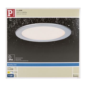 Paulmann 92075 - LED/18W IP44 įleidžiamas vonios šviestuvas QUALITY LINE 230V