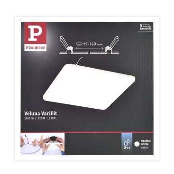 Paulmann 92398 - LED / 17,5W IP44 vonios įleidžiamas šviestuvas VARIFIT 230V