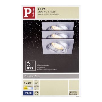 Paulmann 92619 - RINKINYS LED-GU10/4W Įleidžiami pritemdomi vonios šviestuvai PREMIUM LINE 230V