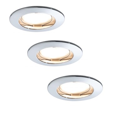 Paulmann 92829 - RINKINYS 3x LED/6,8W IP44 Vonios reguliuojamas šviestuvas COIN 230V