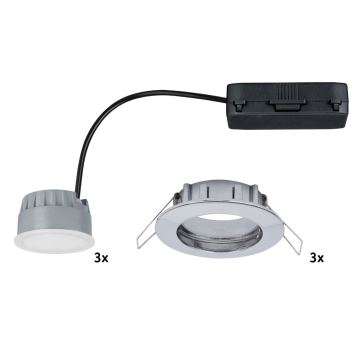 Paulmann 92829 - RINKINYS 3x LED/6,8W IP44 Vonios reguliuojamas šviestuvas COIN 230V