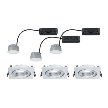 Paulmann 92839 - KOMPLEKTAS 3x LED/7W IP23 Pritemdomas įleidžiamas lubinis vonios šviestuvas COIN 230V