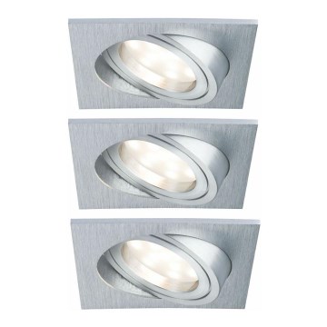 Paulmann 92839 - KOMPLEKTAS 3x LED/7W IP23 Pritemdomas įleidžiamas lubinis vonios šviestuvas COIN 230V