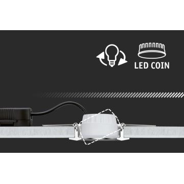 Paulmann 93080 - KOMPLEKTAS 3xLED/6W IP23 Pritemdomas įleidžiamas lubinis vonios šviestuvas COIN 230V