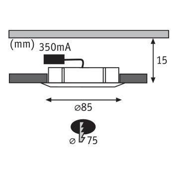 Paulmann 93570 - KOMPLEKTAS 3xLED/5,3W pritemdomas įleidžiamas šviestuvas MICRO LINE 230V