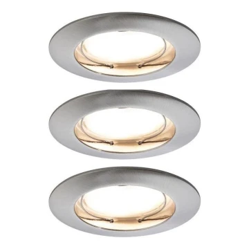 Paulmann 93958 - KOMPLEKTAS 3x LED/6,8W IP44 Pritemdomas įleidžiamas lubinis vonios šviestuvas COIN 230V