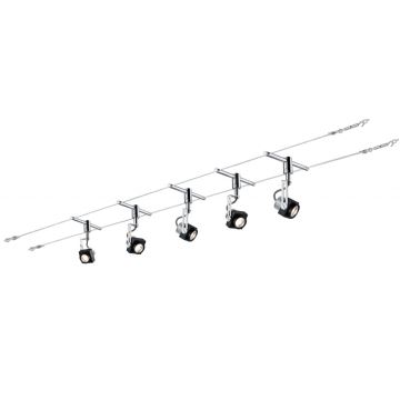 Paulmann 94081 - KOMPLEKTAS 5xLED/5W Akcentinis apšvietimas pakabinamai sistemai 230V juoda