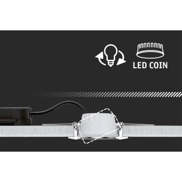 Paulmann 94293 - KOMPLEKTAS 3xLED/4W IP23 Įleidžiamas vonios šviestuvas COIN 230V