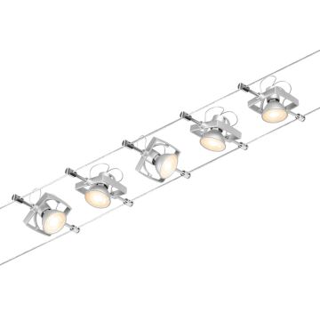 Paulmann 94430 - KOMPLEKTAS 5xGU5,3/10W Akcentinis šviestuvas bėgių sistemai MAC 230V matinis chromas