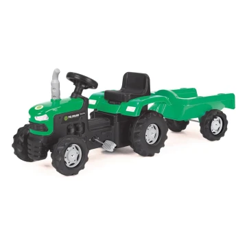 Pedalinis traktorius su vežimėliu juodas/žalias