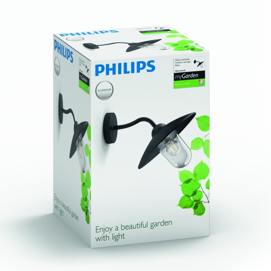Philips 01643/30/PN - Lauko sieninis šviestuvas HAMMOCK 1xE27/60W/230V IP44