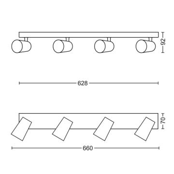 Philips - LED Kryptinis šviestuvas 4xGU10/5,5W/230V