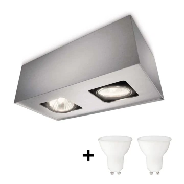 Philips 56232/48/PN - Akcentinis LED šviestuvas TEMPO 2xGU10/6W/230V