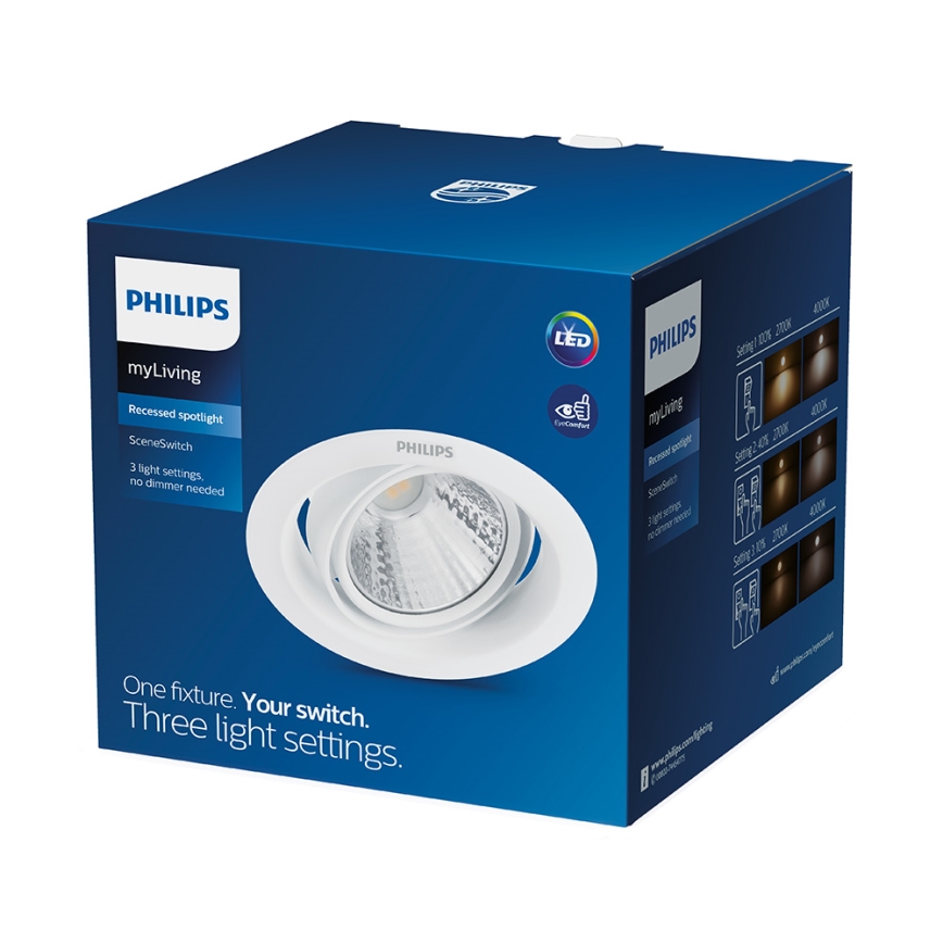 Philips - LED Reguliuojamas įleidžiamas šviestuvas SCENE SWITCH 1xLED/3W/230V 2700K