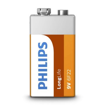 Philips 6F22L1F/10 - Cinko chlorido baterijos  6F22 LONGLIFE 9V 150mAh