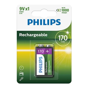 Philips 9VB1A17/10 - įkraunamos baterijos MULTILIFE NiMH/9V/170 mAh