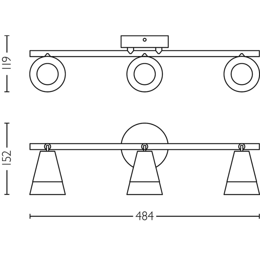 Philips - Akcentinis apšvietimas CLEFT 3xGU10/5W/230V