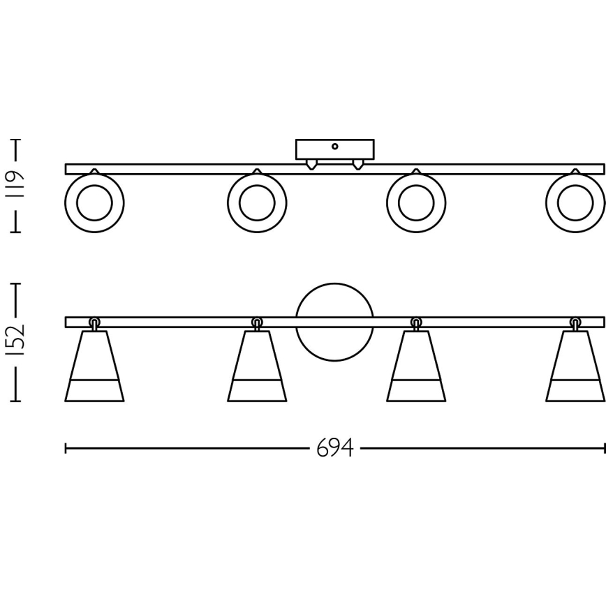 Philips - Akcentinis apšvietimas CLEFT 4xGU10/5W/230V